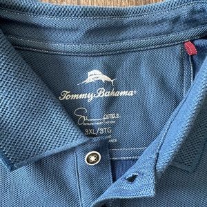 Mens Tommy Bahama 3XL button up blue polo, excellent condition